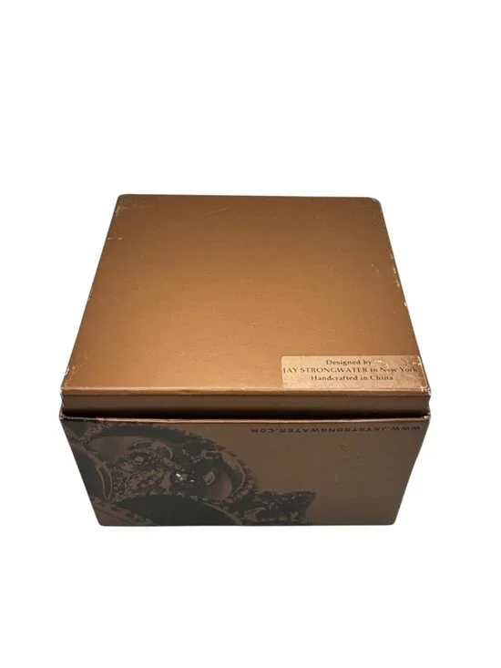 New Jay Strangwater Mini Vase Hand Blown Glass Ginger Flower Brown Rhinestones - Picture 9 of 9